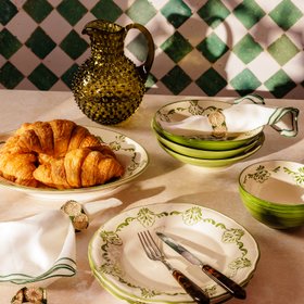 Cara Shell Dinner Plate, Green