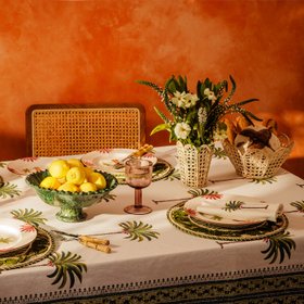 Arabella Dinner Plate, Green Palm Tree