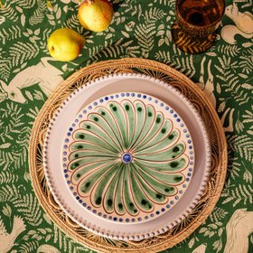 Peacock Side Plate, Green Set of 4