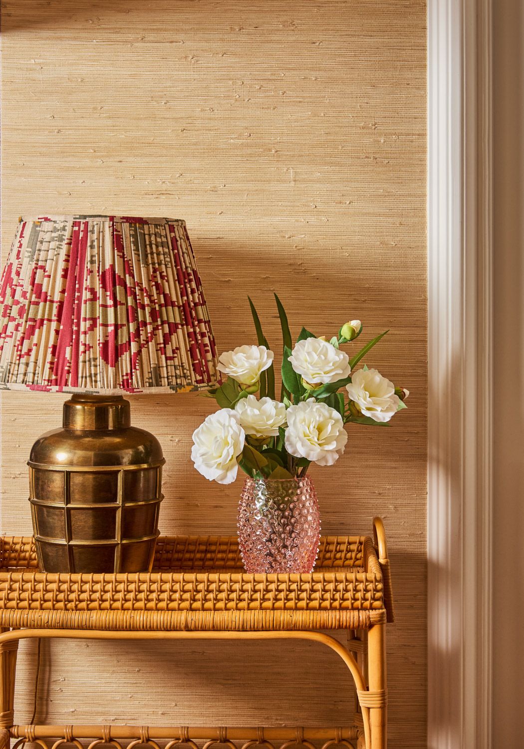 Tall Hobnail Vase - Pink