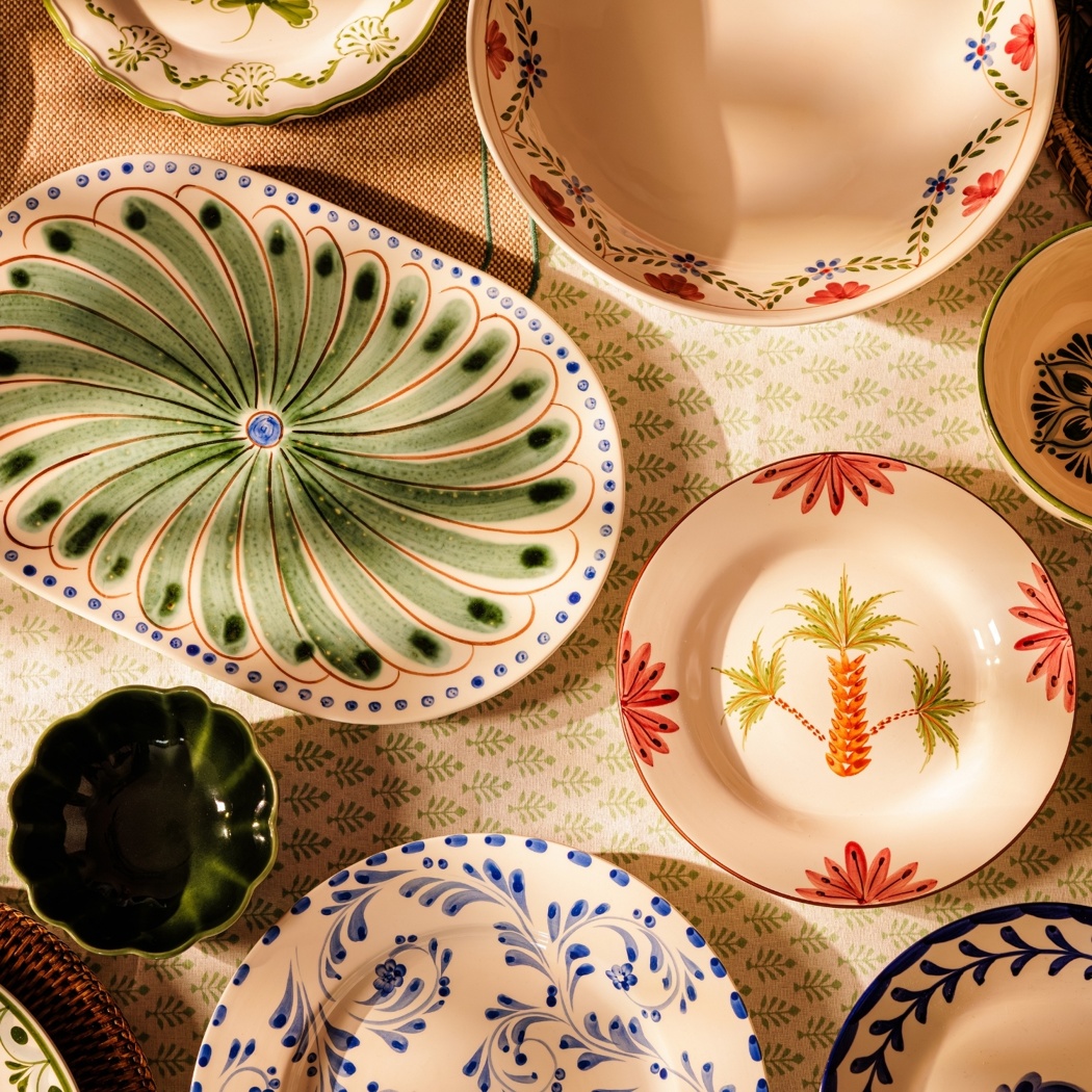 Arabella Side Plate, Green Palm Tree
