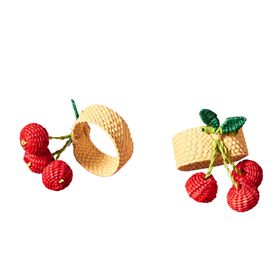 The Roost Colombia Collective Palmito Cherry Napkin Rings (Set Of 4) £49
