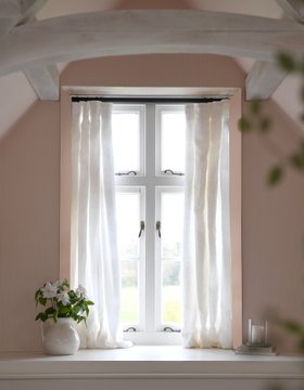 Rowcroft Pure Linen Curtain Pair in White from £85