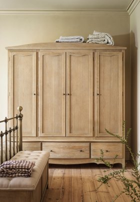 Camille Limewash Oak Quad Wardrobe
