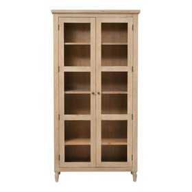 Camille Limewash Oak Glass Display Cabinet