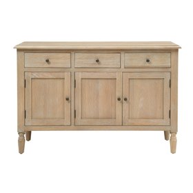 Camille Limewash Oak 3 Door Sideboard