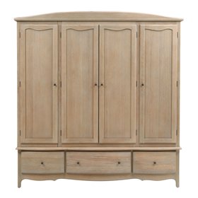 Camille Limewash Oak Quad Wardrobe