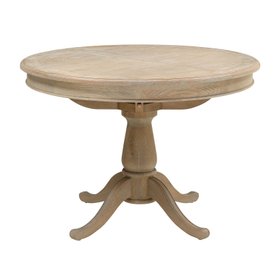 Camille Limewash Oak Round Extending Dining Table