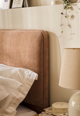 Ellis Kingsize Ottoman Storage Bed Eco Chenille Dusky Rose