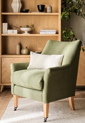 Martha Luxury Armchair in Italian Linen Fern