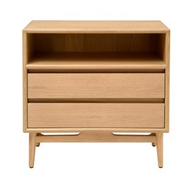 Winson Light Oak Wide Bedside Table