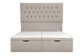 Calvert Double Ottoman Storage Bed in Natural House Linen Mix