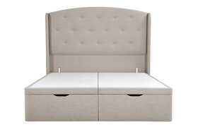 Gilmore Double Ottoman Storage Bed in Natural House Linen Mix