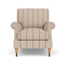 Taylor High Back Armchair in Raspberry Compton Stripe