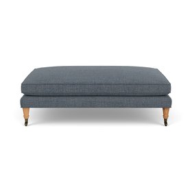 Taylor Foot Stool In Indigo Rustic Weave