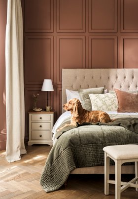 Calvert King Size Classic Bed in Natural Eco Chenille
