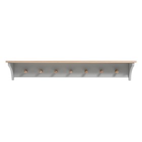 Chester Dove Grey 7 Coat Peg Shelf (130cm)