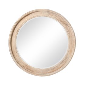 Swerford Washed Wood Round Framed Mirror