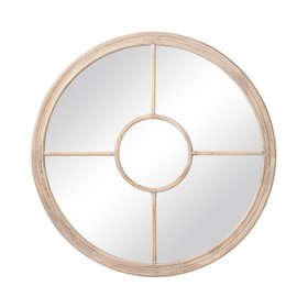 Swerford Washed Wood Round Window Mirror