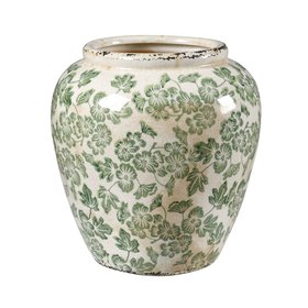 Ople Green Floral Medium Vase
