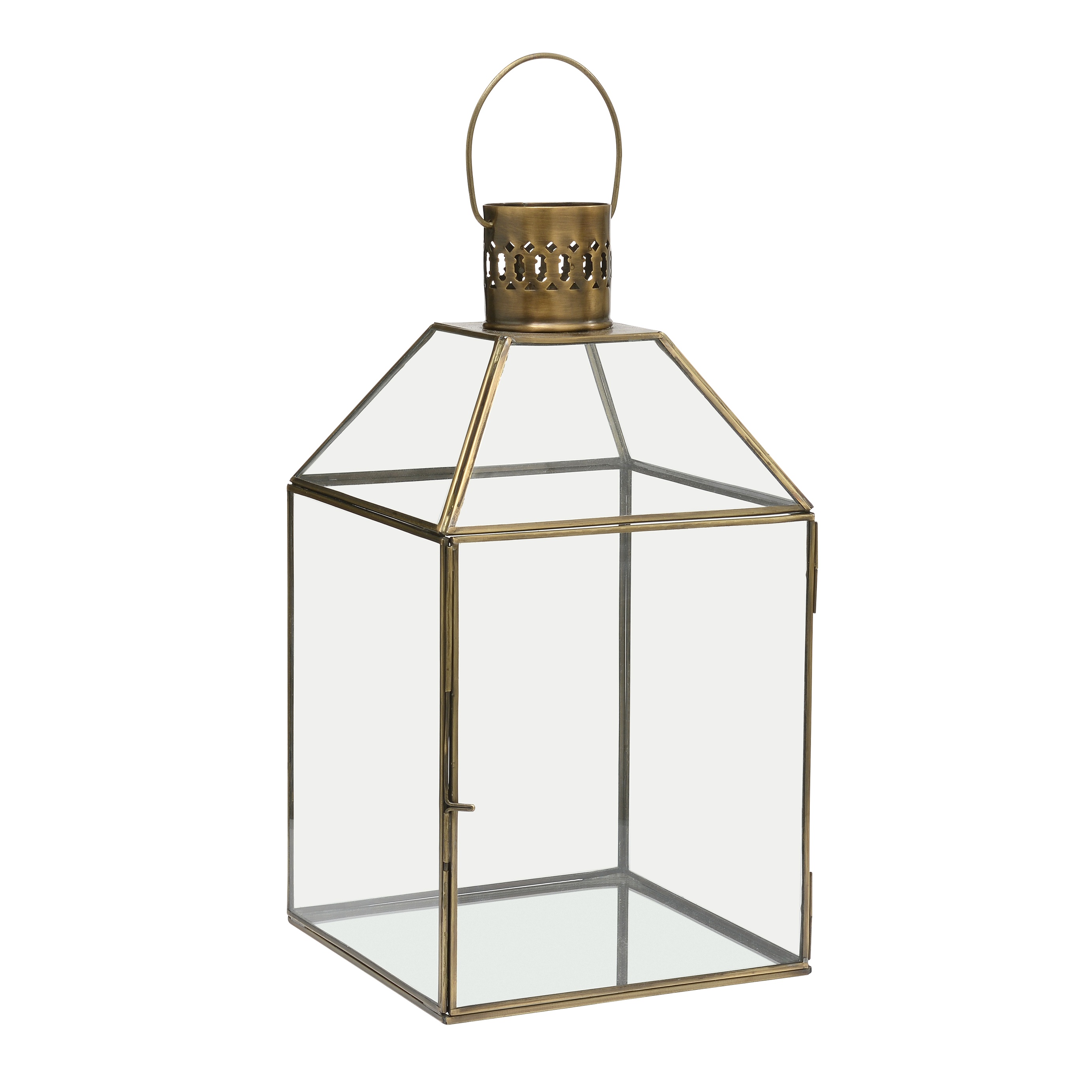 Haversham Antique Brass Lantern Medium Short