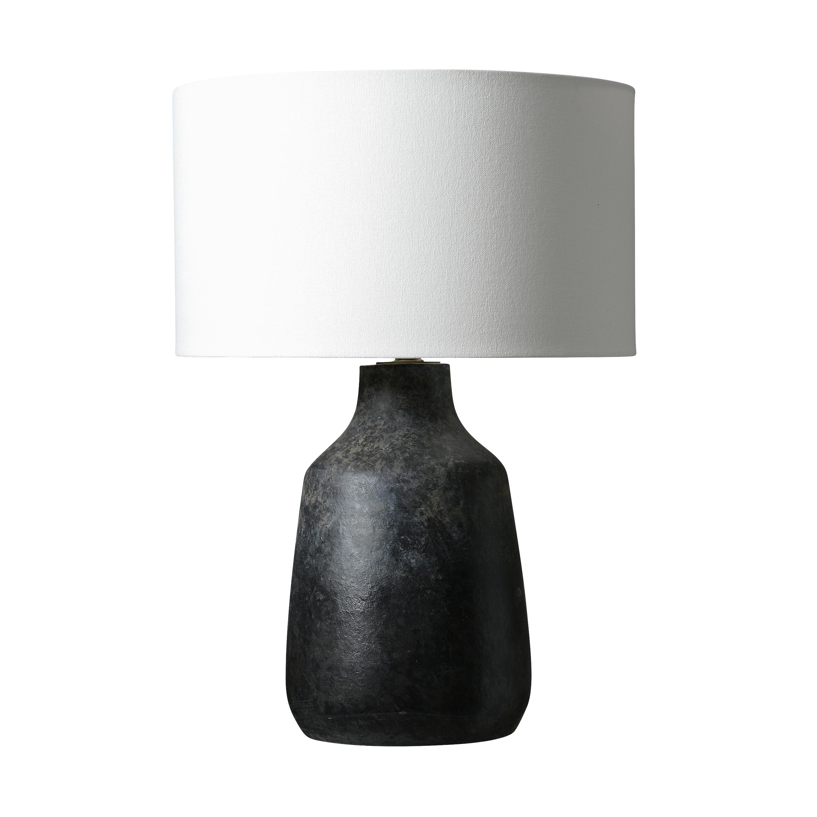 Volcanic Effect Stoneware Table Lamp - Grey