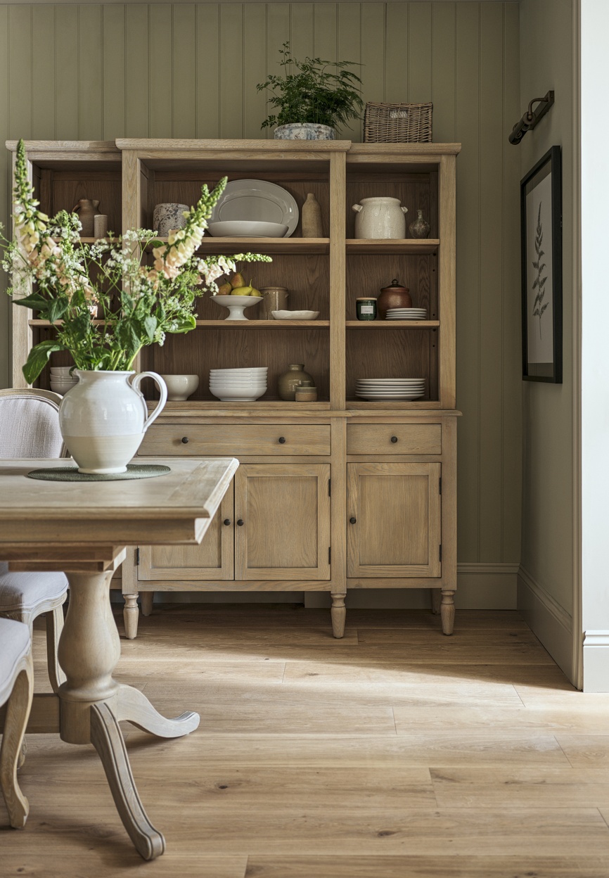 Camille Limewash Oak Large Open Dresser