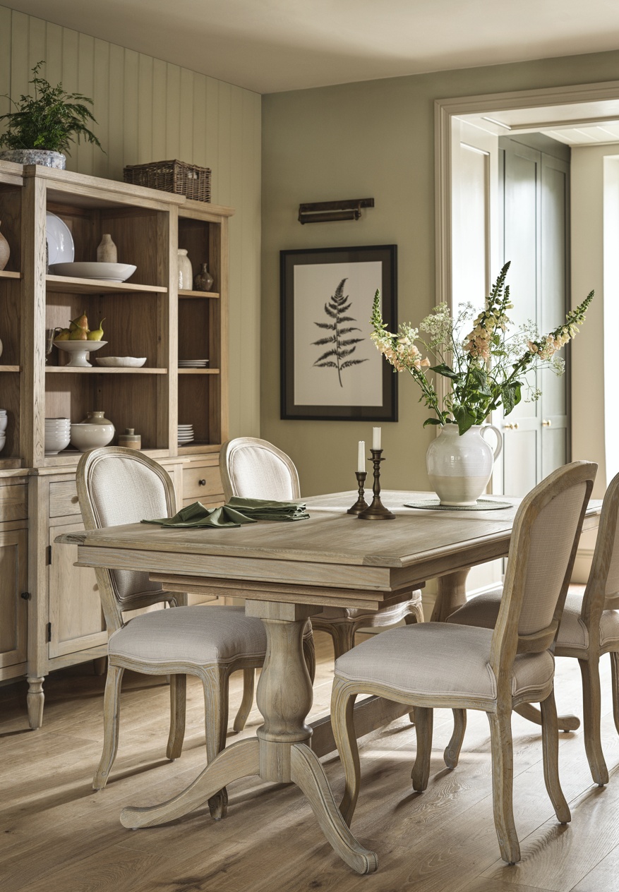 Camille Limewash Oak 6-10 Extending Dining Table