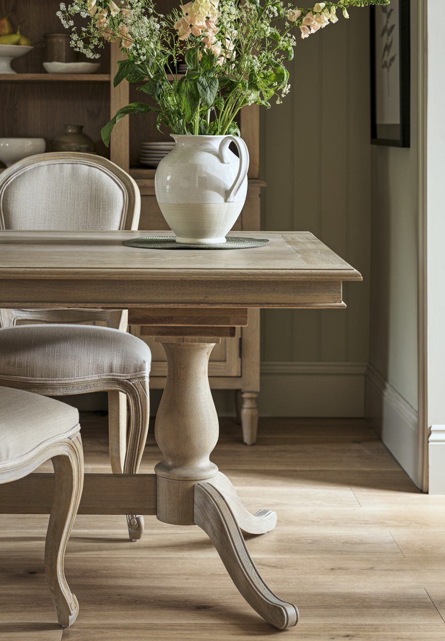 Camille Limewash Oak 6-10 Extending Dining Table