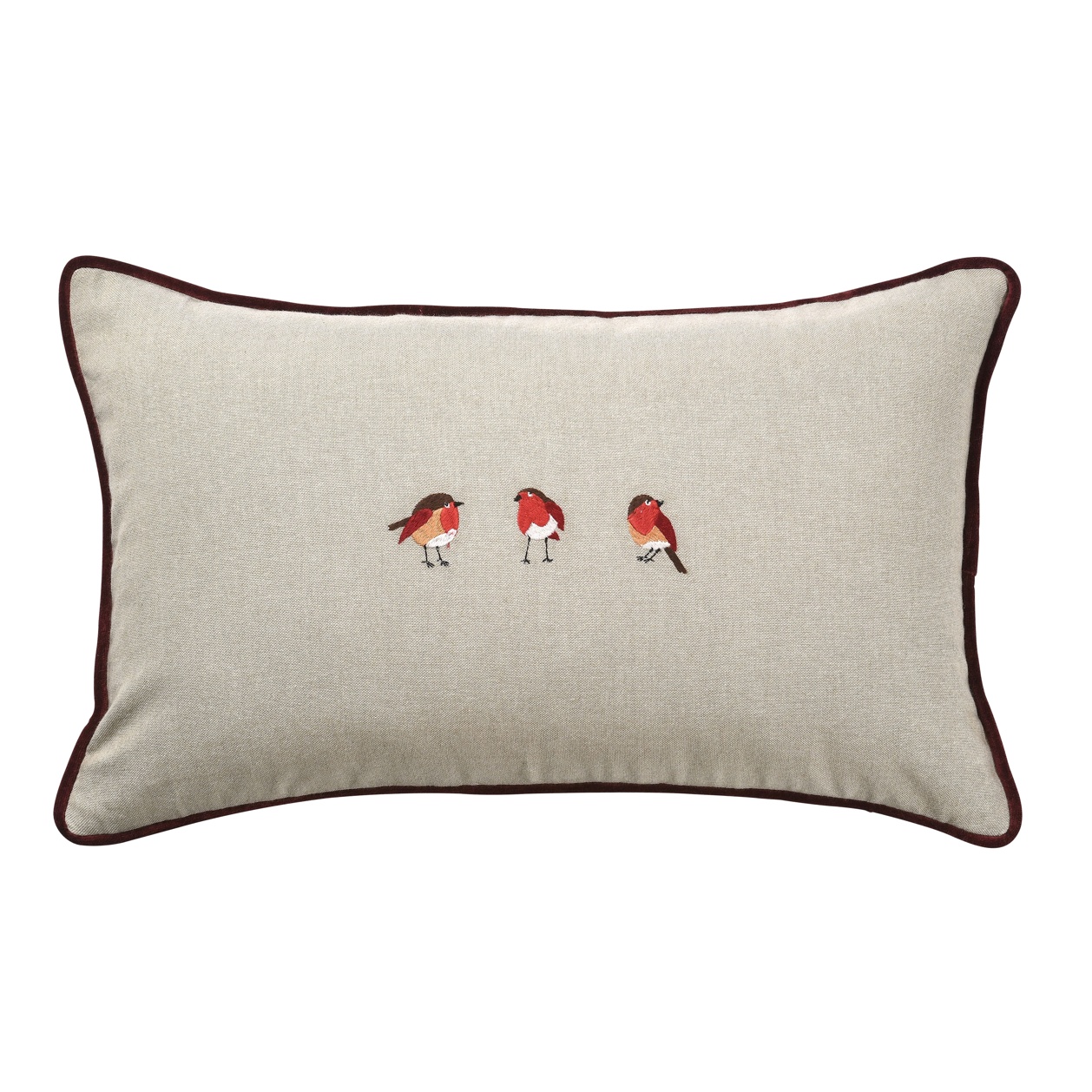 Yuletide Robin Cushion