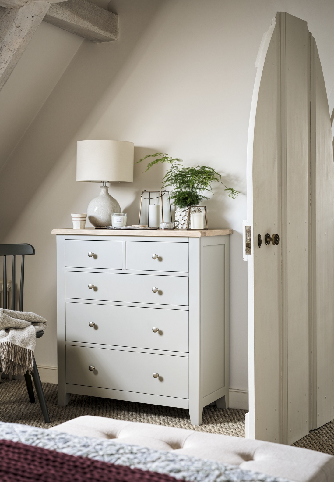 Chester Dove Grey 5 Drawer Chest