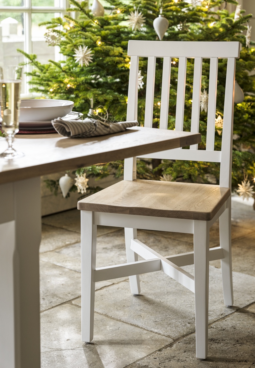 Chester Pure White Wooden Seat Dining Chair