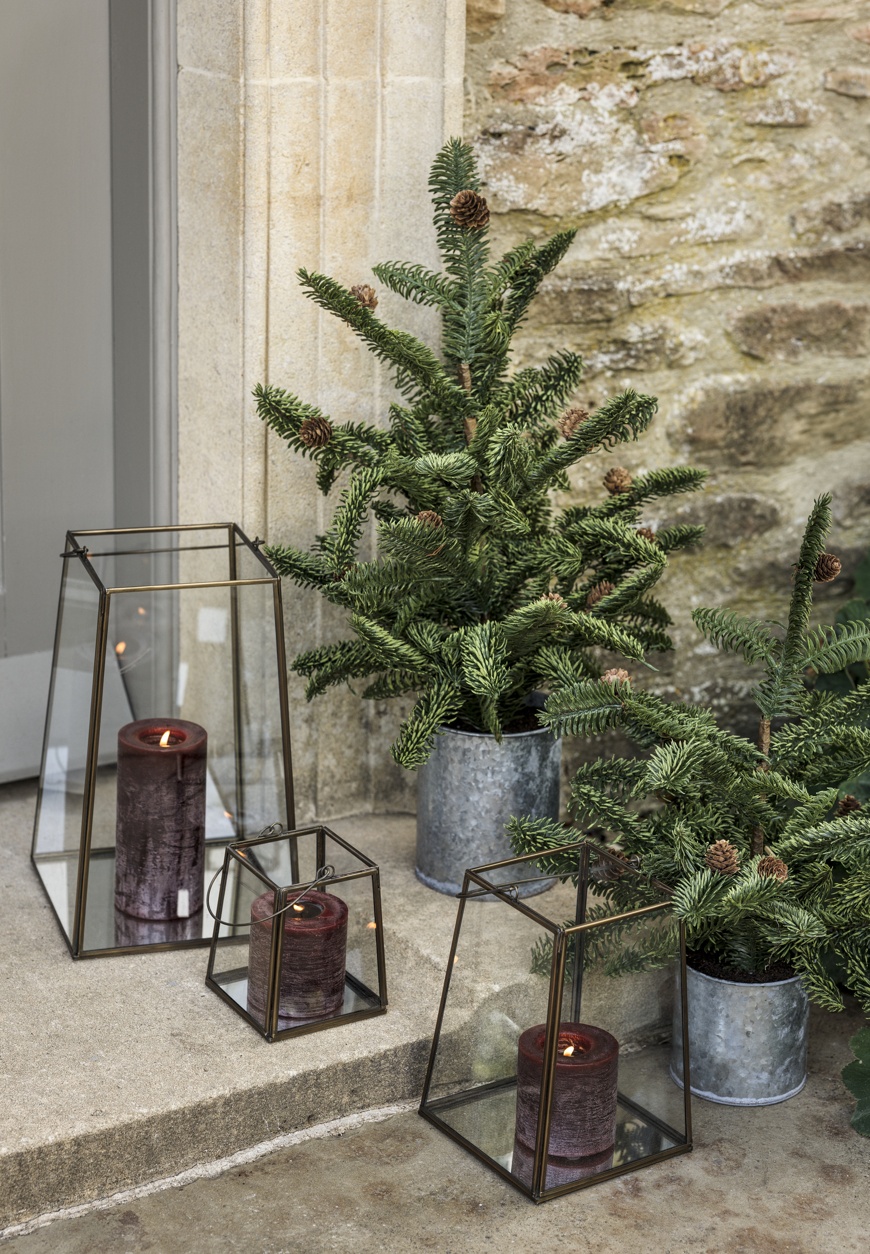 Deddington Antique Brass Tapered Lanterns