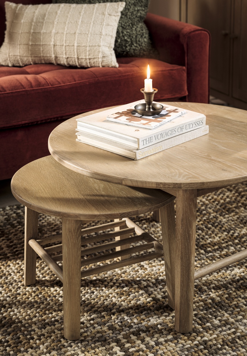 Berkeley Nordic Oak Round Nesting Table