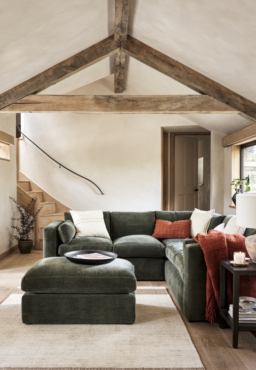 Clarke Corner Sofa Moss Eco Chenille