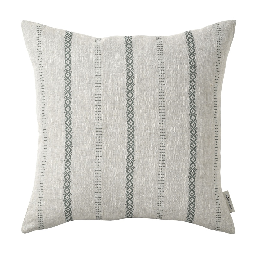 Madder Cutch & Co for Cotswold Co Blossom Stripe Cushion in Kingfisher