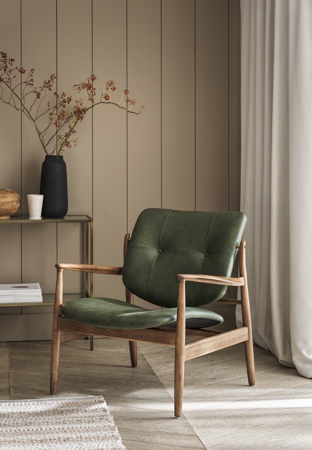 Harry Armchair in Green Premium Leather