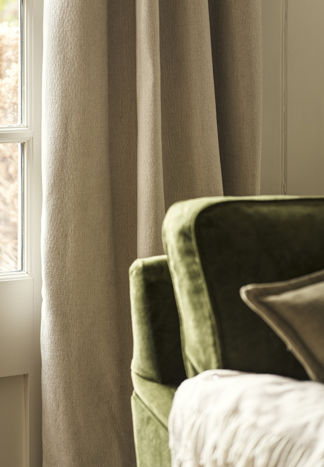 Marling Linen Mix Oatmeal Curtain Pair