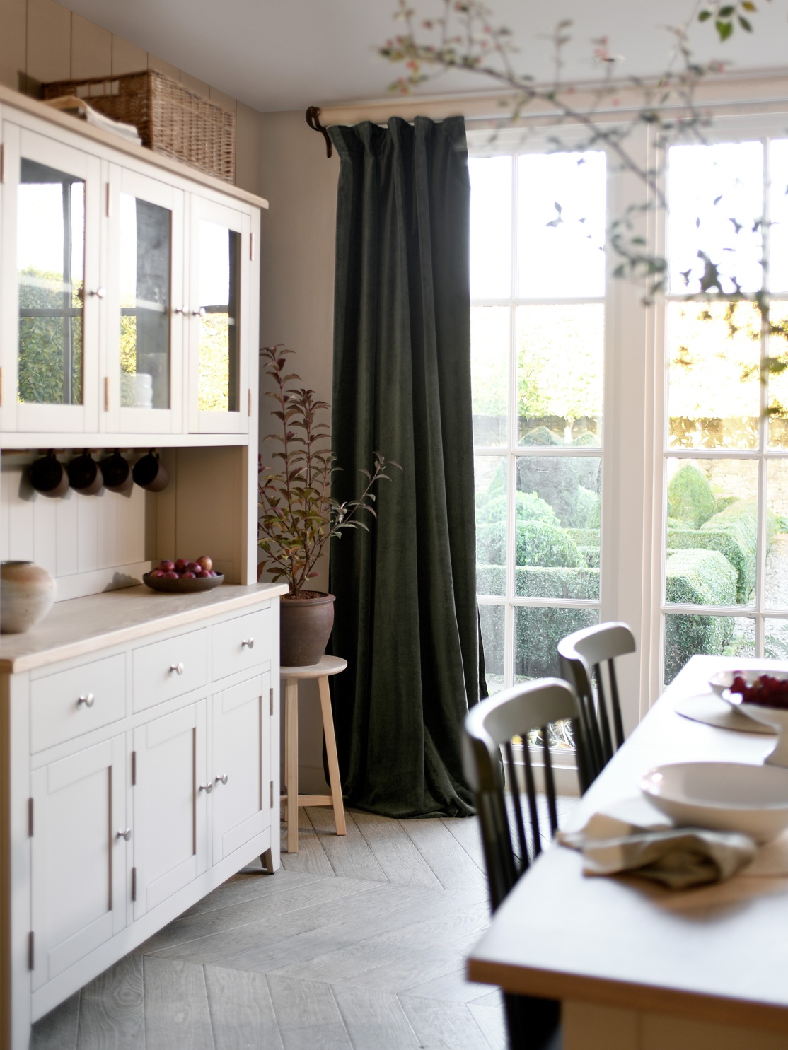 Lodgemoor Velvet Green Curtain Pair from £75