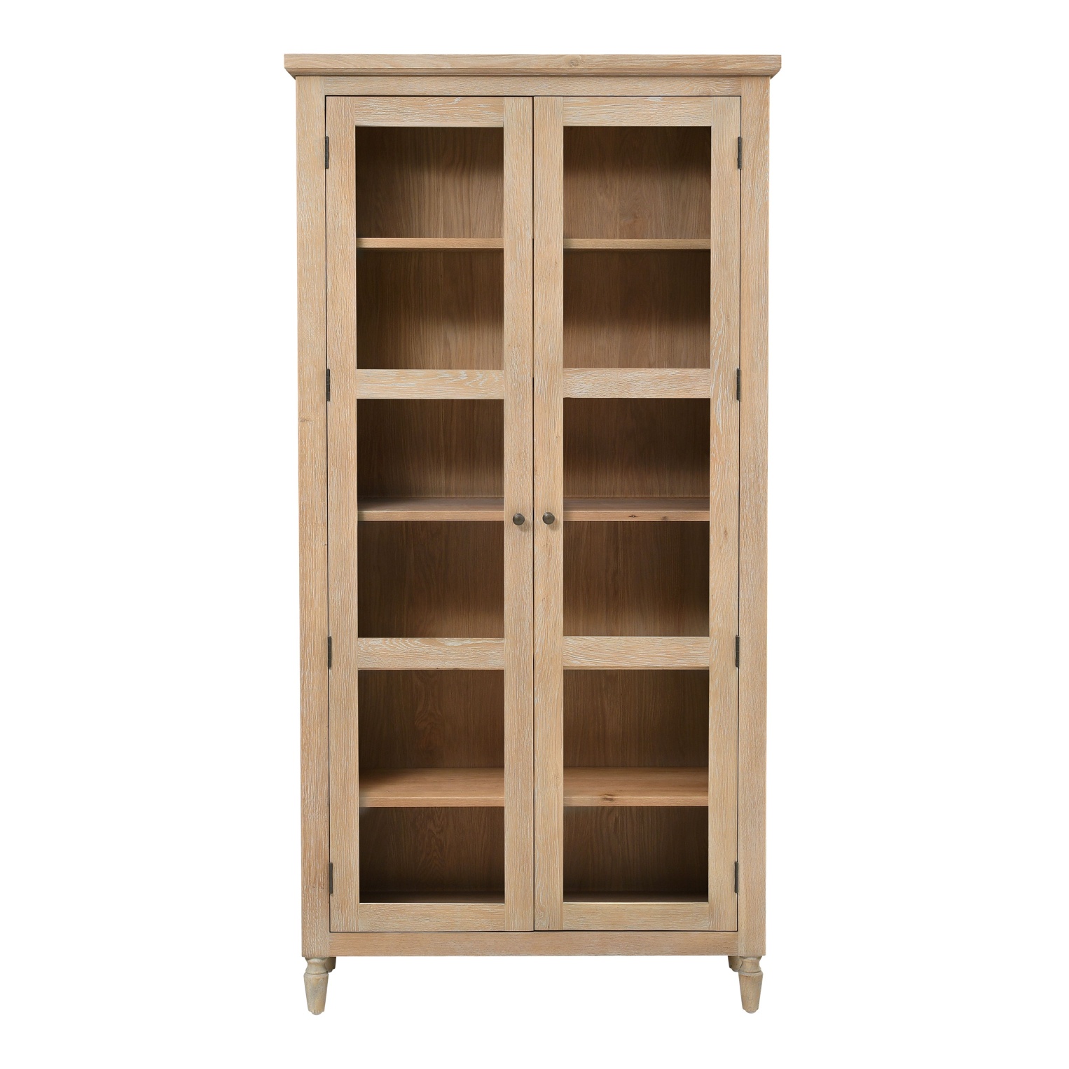 Camille Limewash Oak Glass Display Cabinet