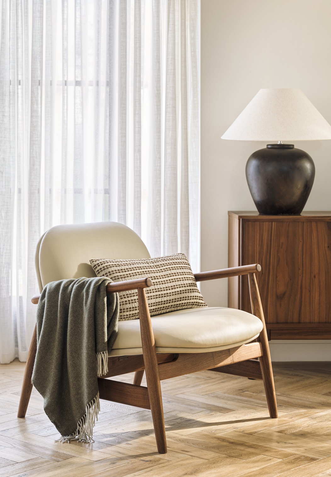 Halford Walnut Lounge Chair