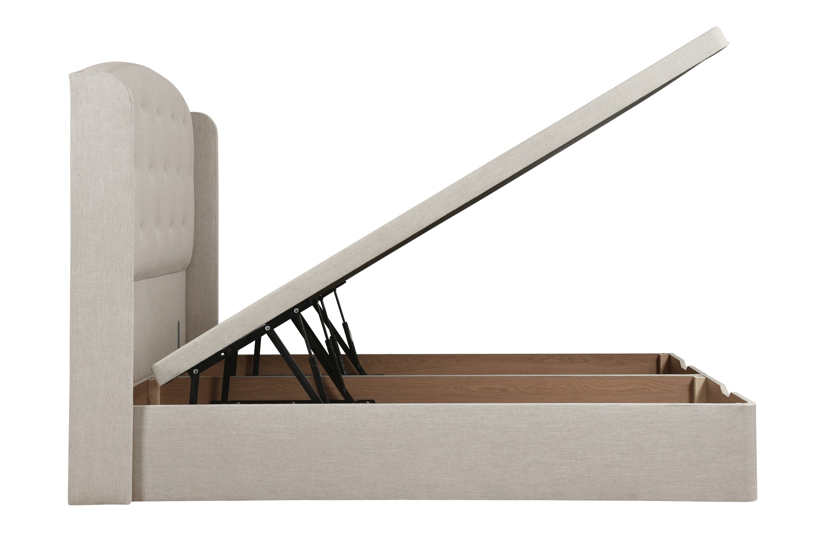 Gilmore Double Ottoman Storage Bed in Natural House Linen Mix