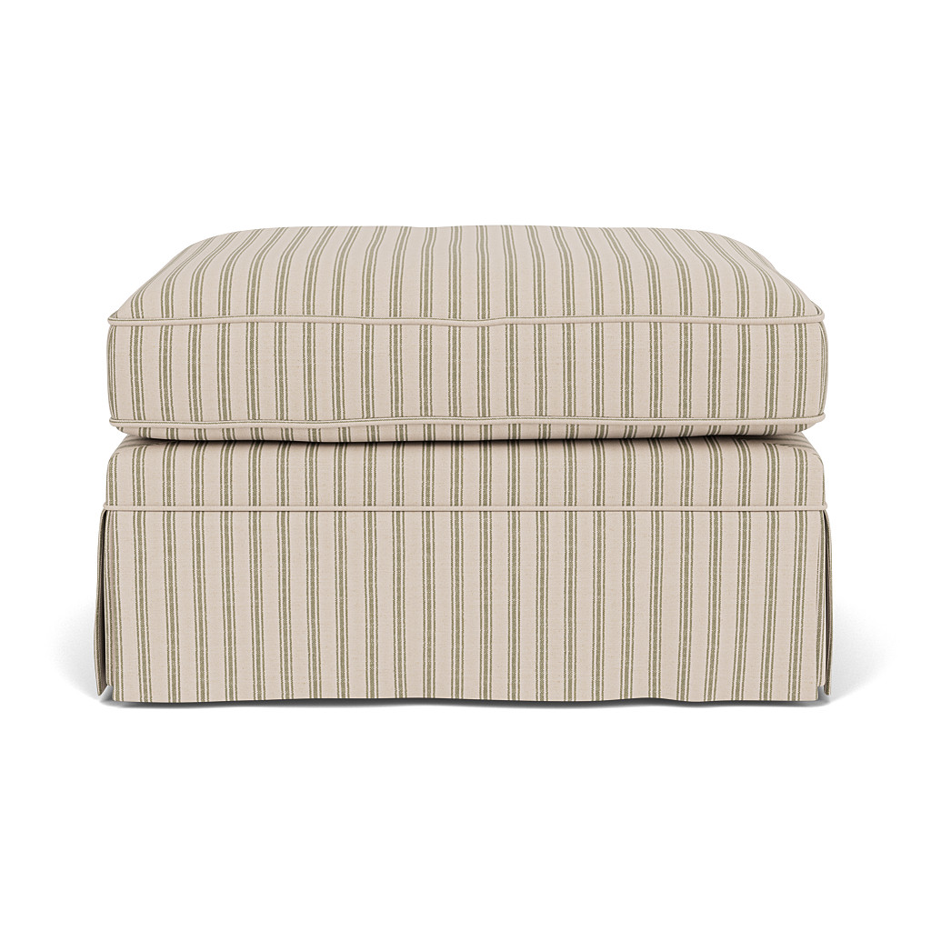 Dawson Small Foot Stool In Sage Kingham Stripe