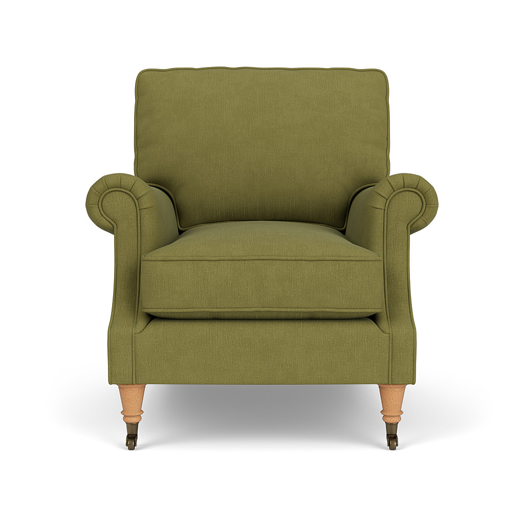 Taylor High Back Armchair In Apple House Linen Mix