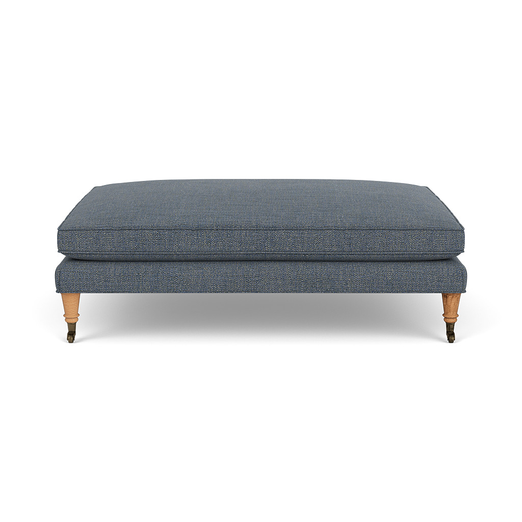 Taylor Foot Stool In Indigo Rustic Weave