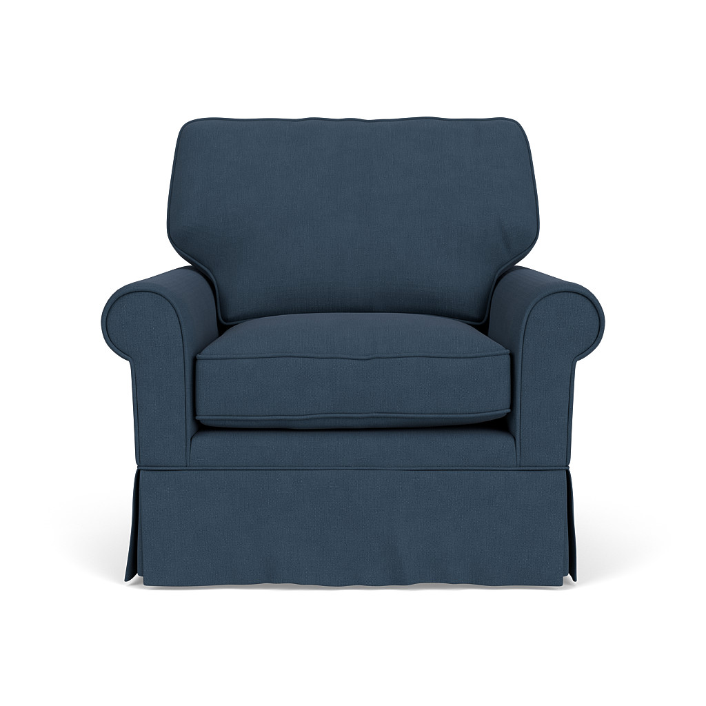 Dawson Armchair In Indigo House Linen Mix