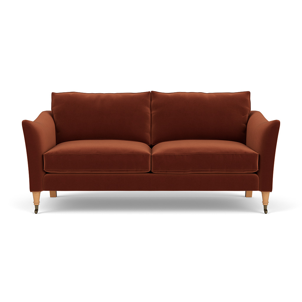 Robinson 3 Seater Sofa In Brick Matt Velvet