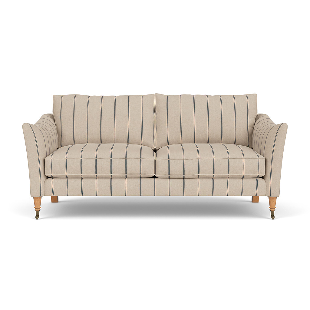 Robinson 3 Seater Sofa In Charcoal Compton Stripe