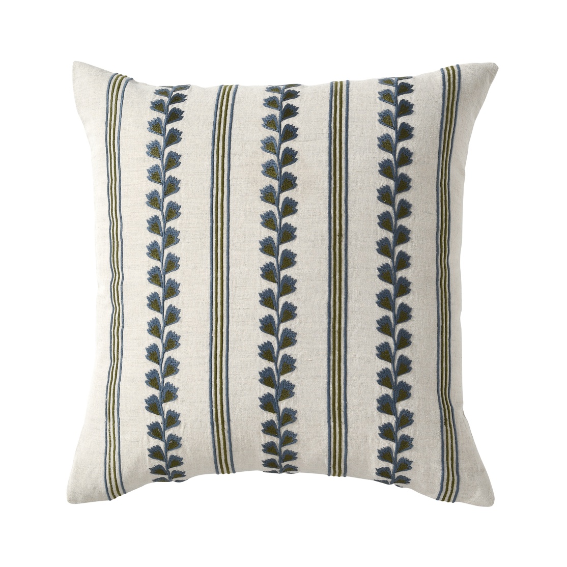 Asthall Floral Trail Blue Stone Cushion