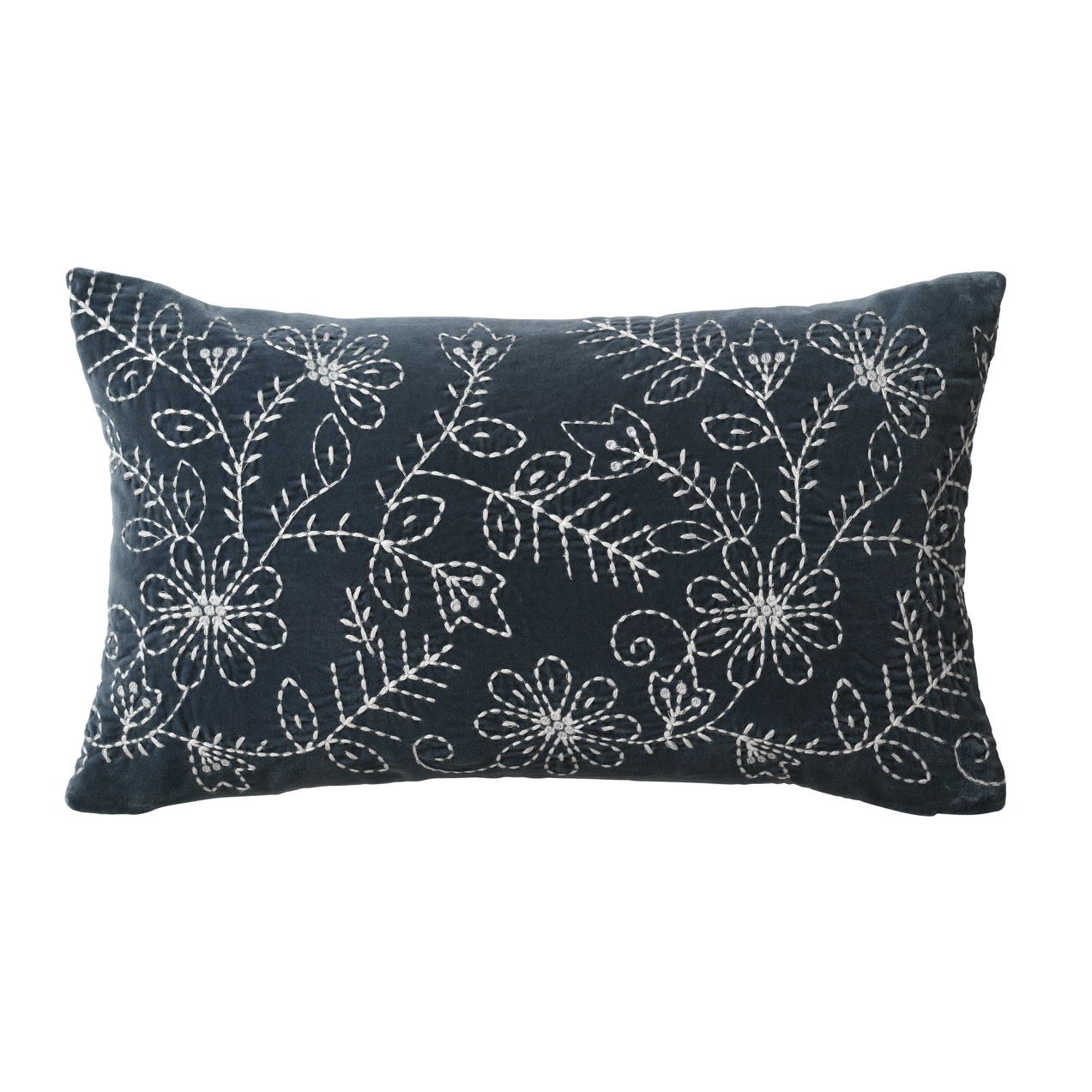 Calcot Blue Stone Velvet Cushion